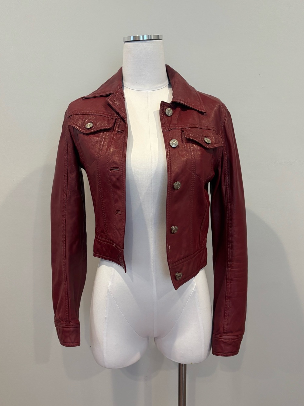 Red Faux Leather Jacket